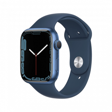 Apple Watch Series 7 (GPS) Cassa 45 mm in alluminio blu con Cinturino Sport blu abisso