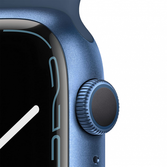 Apple Watch Series 7 (GPS) Cassa 45 mm in alluminio blu con Cinturino Sport blu abisso