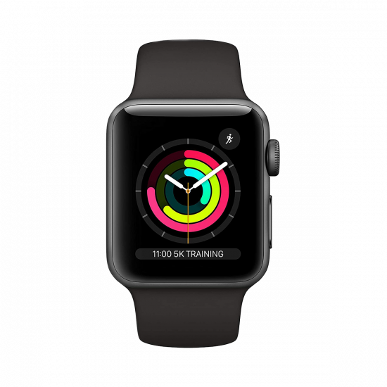 Apple Watch Series 3 (GPS, 42 mm) Cassa in Alluminio Grigio Siderale e Cinturino Sport Nero